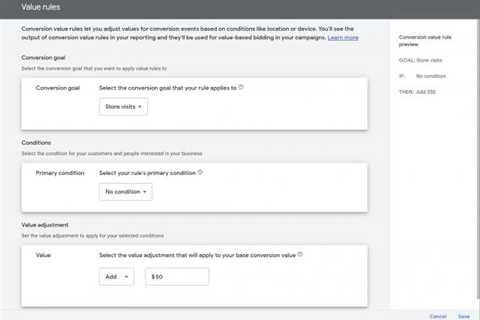New Google Ads Conversion Value Rules Features