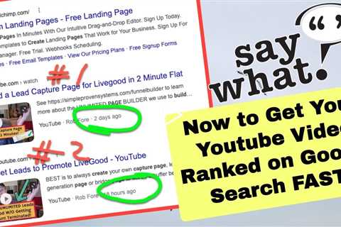 How to Get my Youtube Video Ranked on Google Search, Google Video and Youtube FAST?