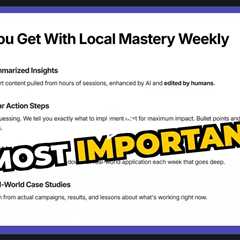 Local Mastery Newsletter Is Live - Details Here!